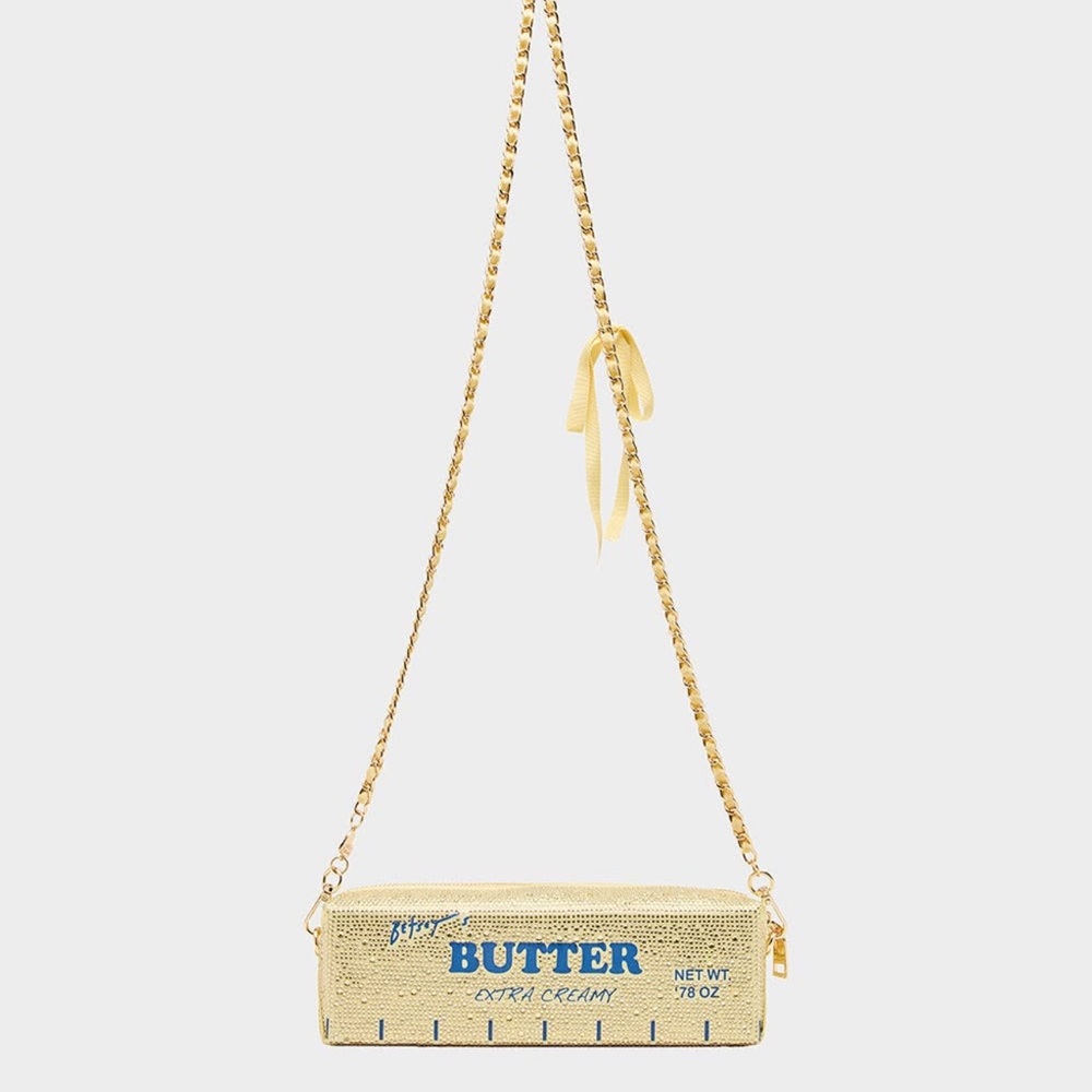 KITSCH SPREAD IT ON YELLOW Butter Designer Women Bag Purse Betsey Johnson - Picture 3 of 6